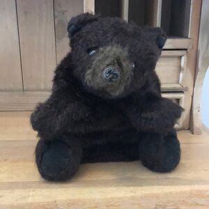 Folkmanis Brown Black Bear Puppet Furry Folk Vintage Imaginative Play
